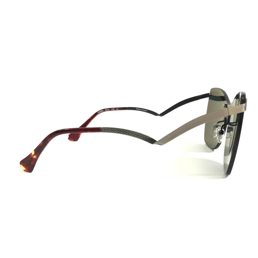 BOZ Sunglasses DIANA 7013 Brushed Silver Frames w/ Dark Purple Mask Shield Lens